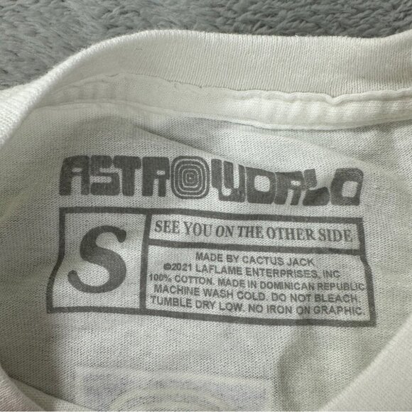 Travis Scott Astroworld 2021 Festival Merch Men's Sz Small White Large 3D NWOT - Picture 2 of 11